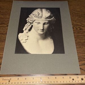 Vintage Head of Dionysus Sculpture Mounted Photo Bust Ancient Greek Goddess